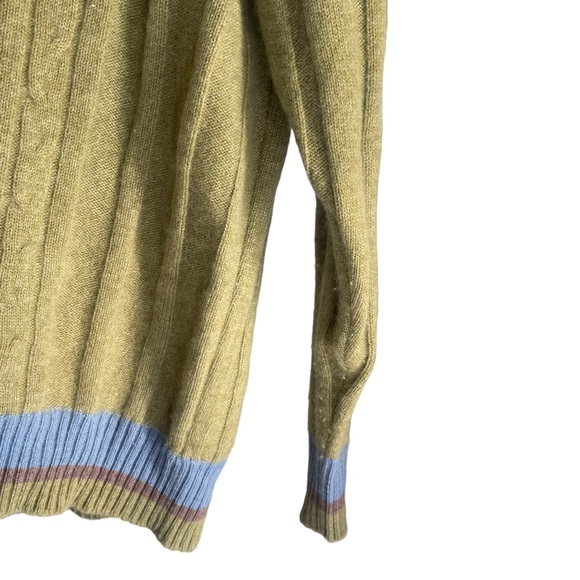 HOUSE OF CASHMERE MENS V-NECK PULLOVER SWEATER  | 100% CASHMERE |GREEN | SIZE XL - Picture 9 of 9